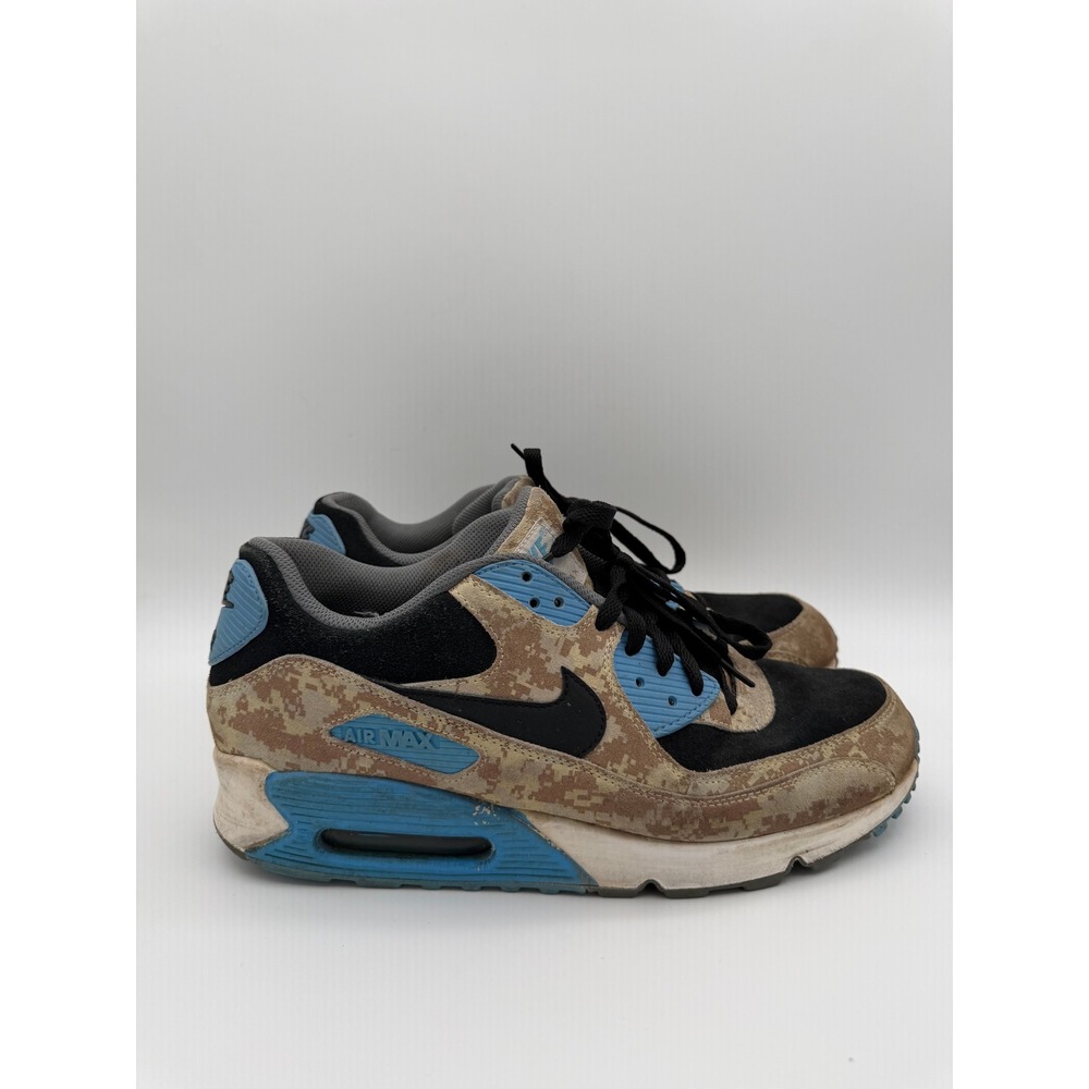 Nike Air Max 90 Premium Desert Digital Camo Blue Black 700155-200 Mens 10.5